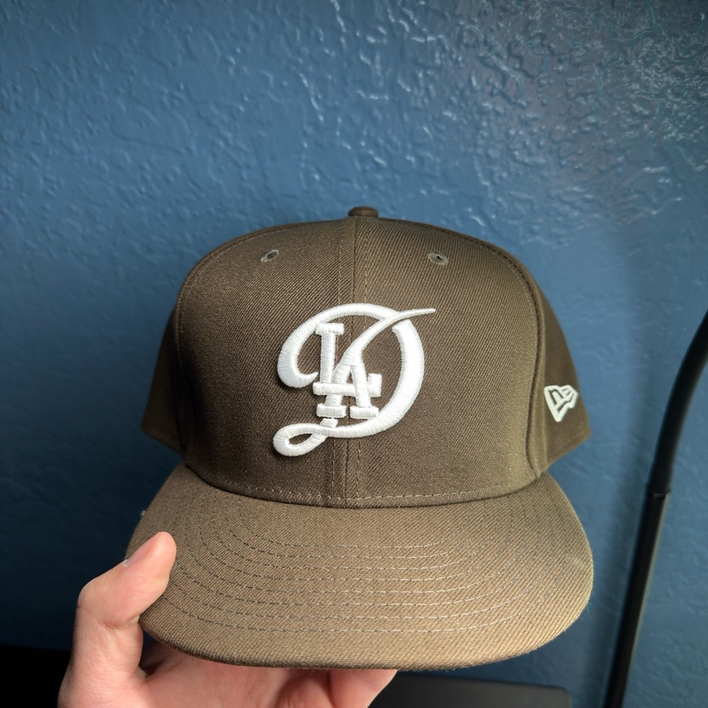 Brown LA Dodgers Hat New Era Size 7 5/8
